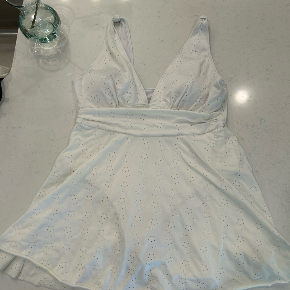 Elegant White Swim Dress